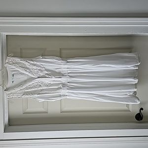 Maurices white sleeveless V neck crochet top dress